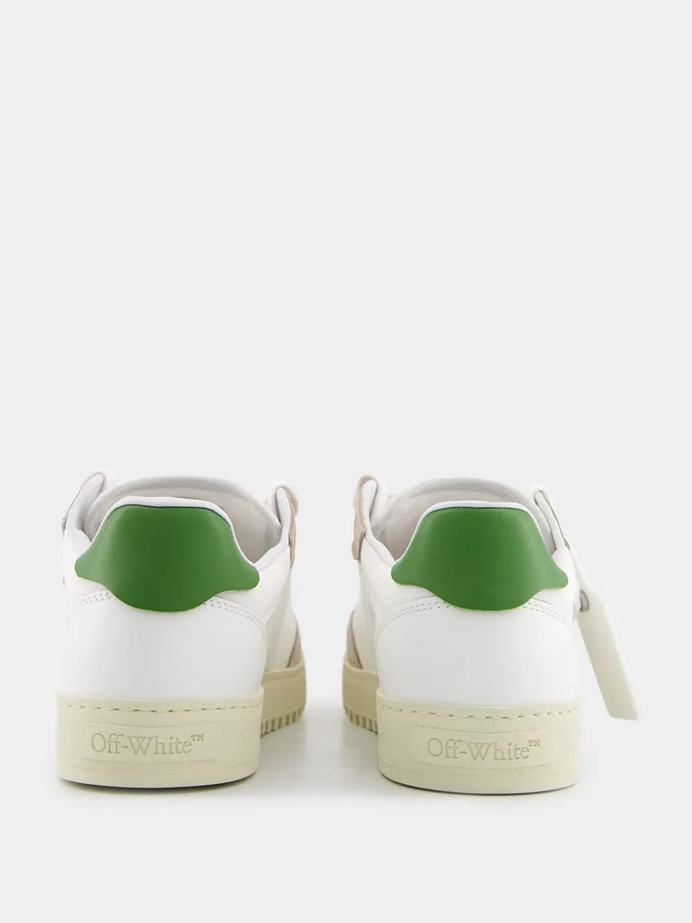 5.0 Low-Top White and Green Sneakers