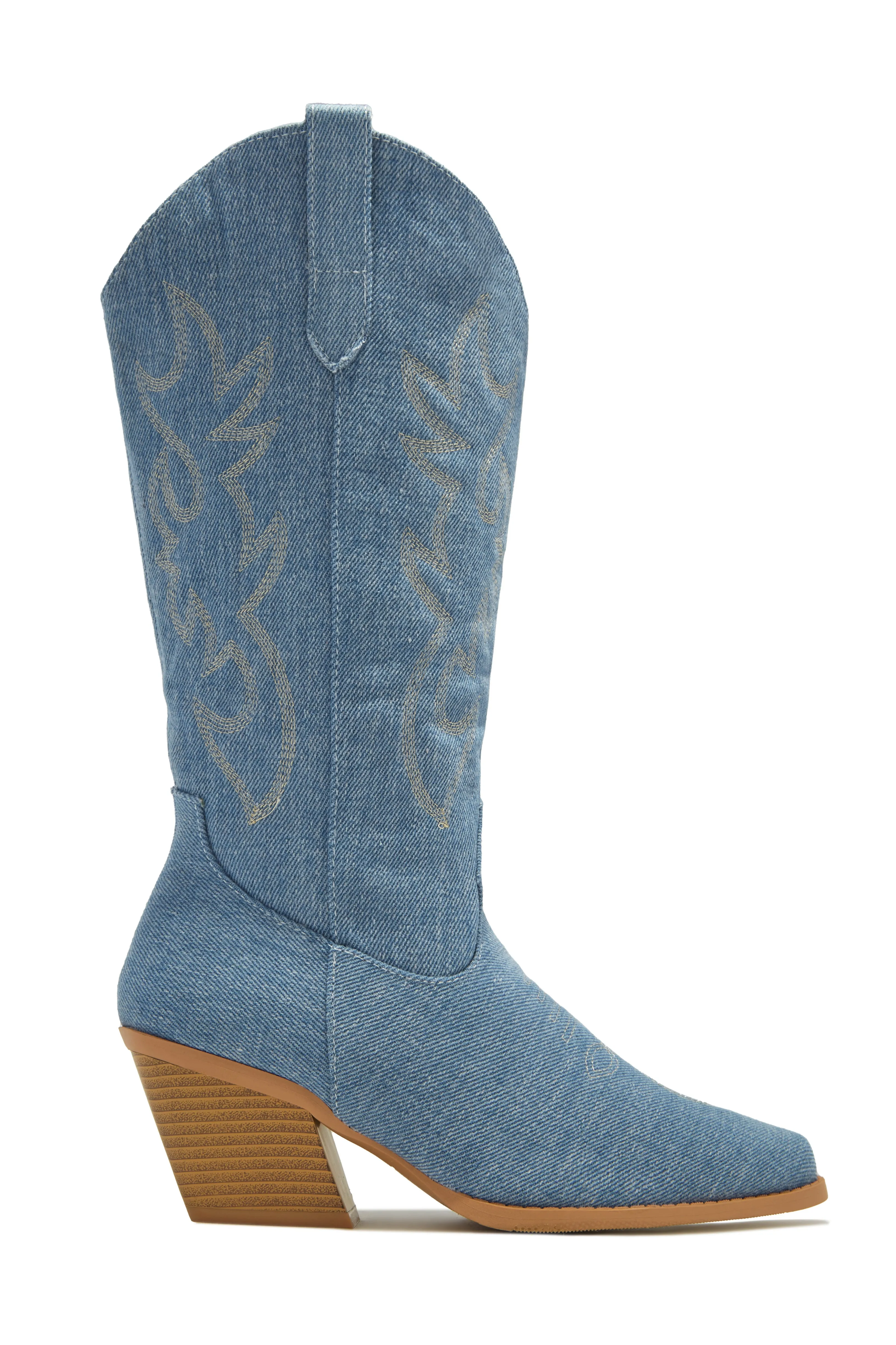 Abby Cowgirl Boots - Denim