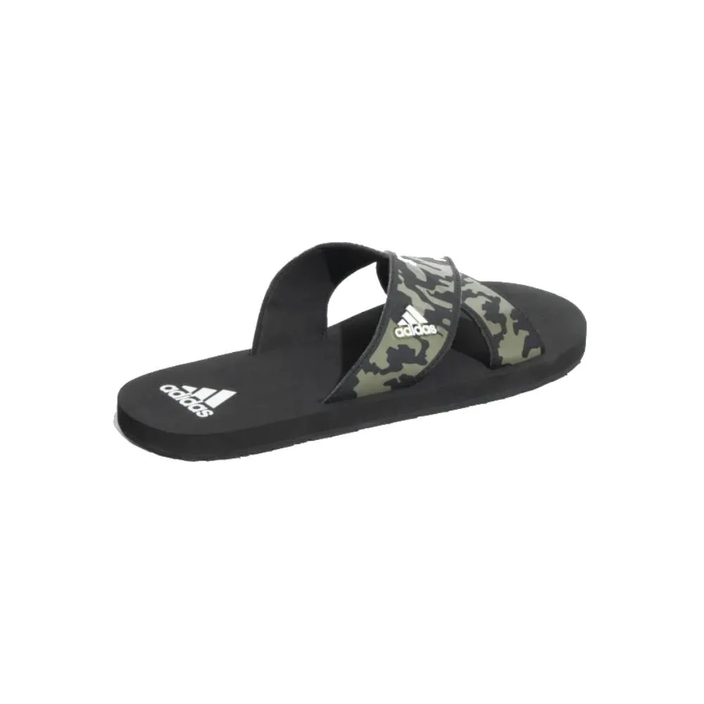 Adidas Men's Distincto Flip Flops Slipper (Core Black/Cloud White/Olive Strata)