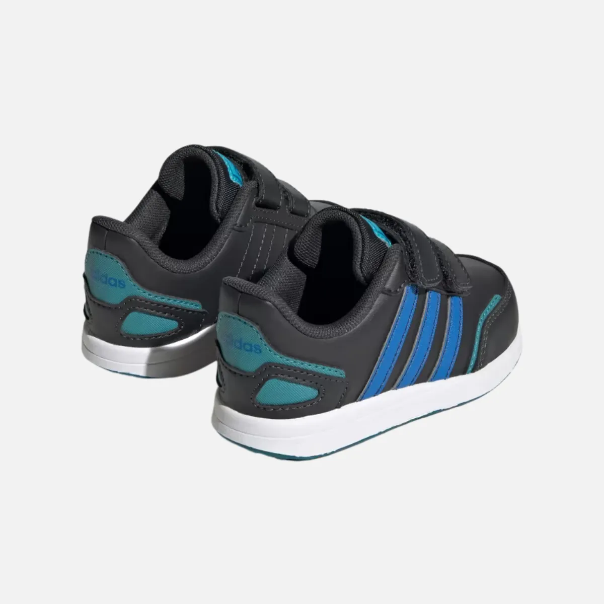 Adidas VS Switch 3 Lifestyle Running Hook and Loop Straps Kids Unisex Shoes (0 -3 year) -Carbon/Bright Royal/Arctic Fusion