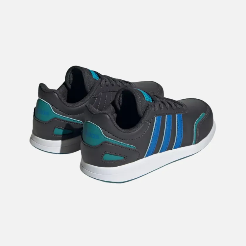 Adidas VS Switch 3 Lifestyle Running Lace Kids Unisex Shoes (4-7Year) -Carbon/Bright Royal/Arctic Fusion