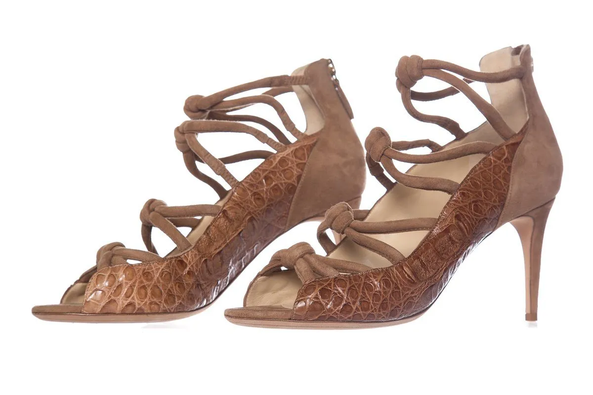 Alexandre Birman Tan Suede Sandals SZ 38.5