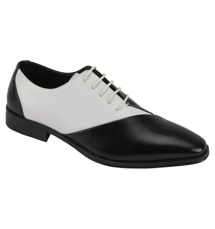 Antonio cerrelli black and white men's lace up dress shoes two tone