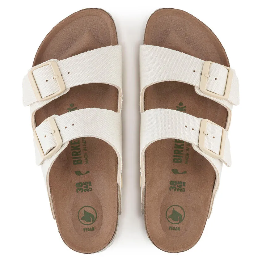 Arizona Vegan- The Birkenstock Signature Double Band Sandal in Eggshell