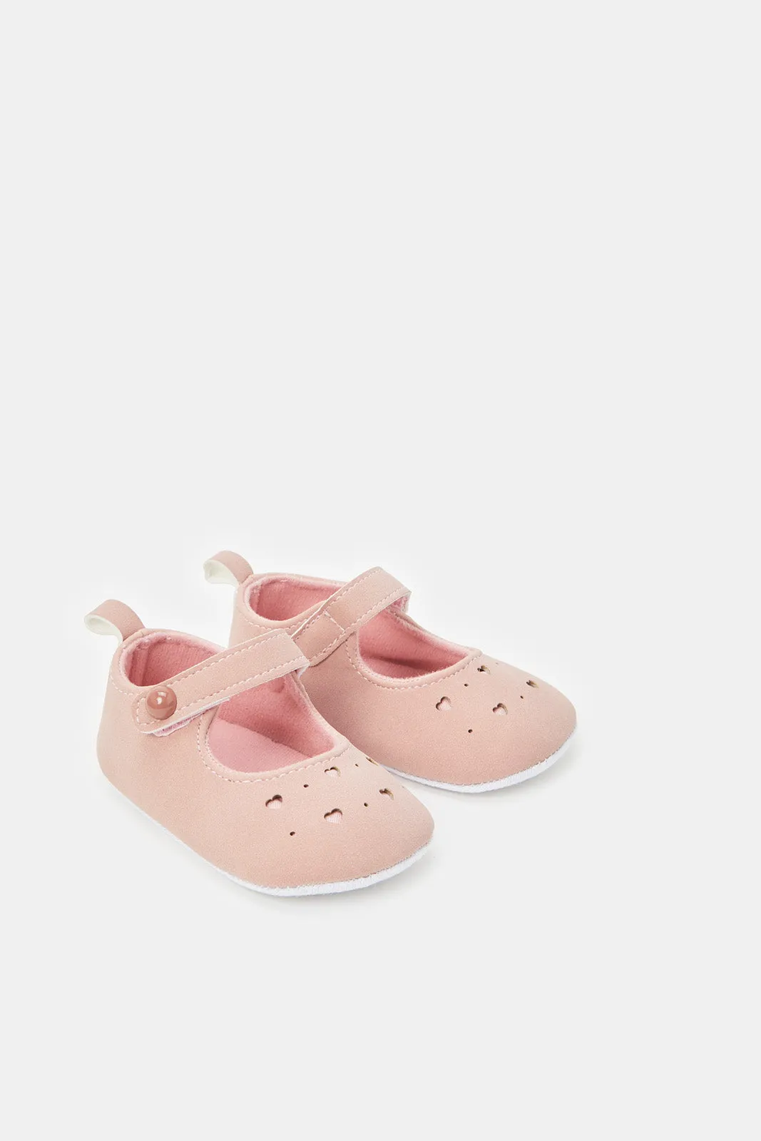 Baby Pink Laser Cut Pram Shoe