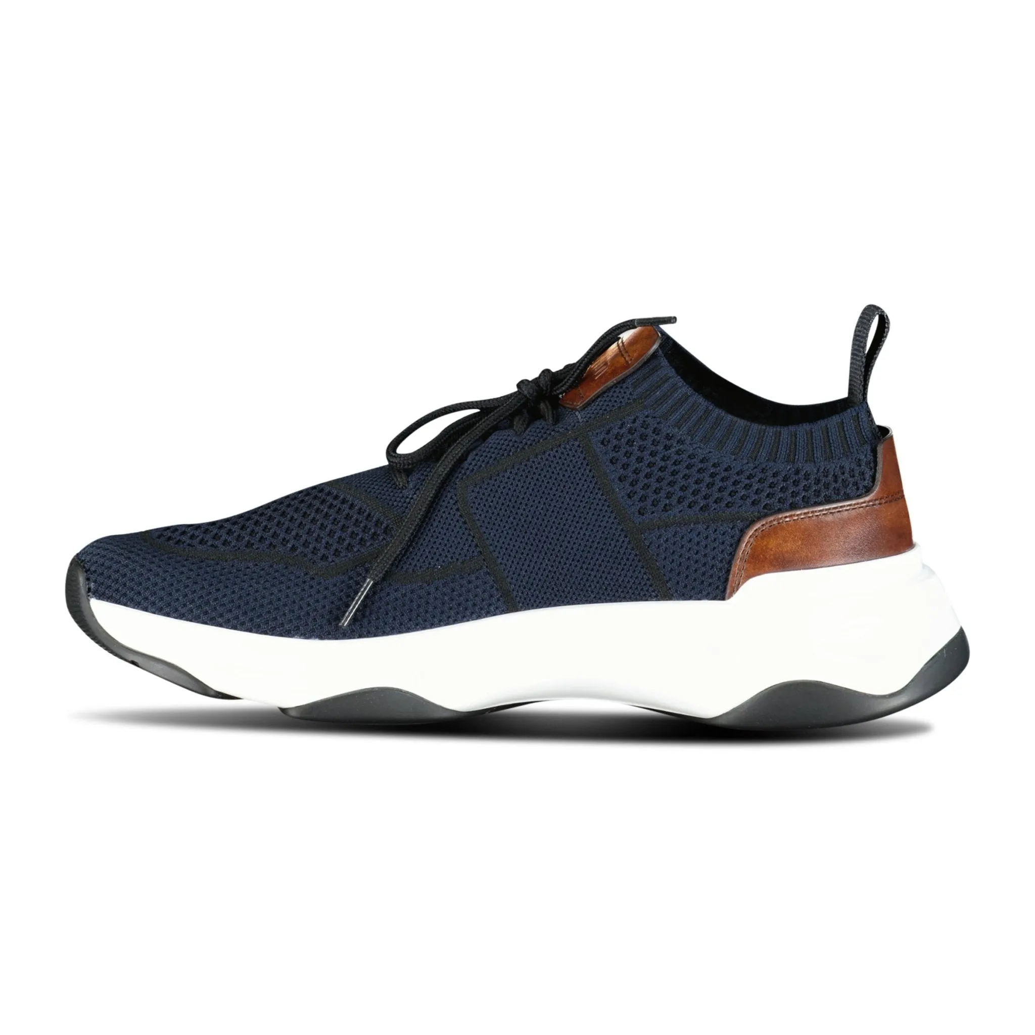 BERLUTI SHADOW KNIT TRAINERS NAVY BLUE