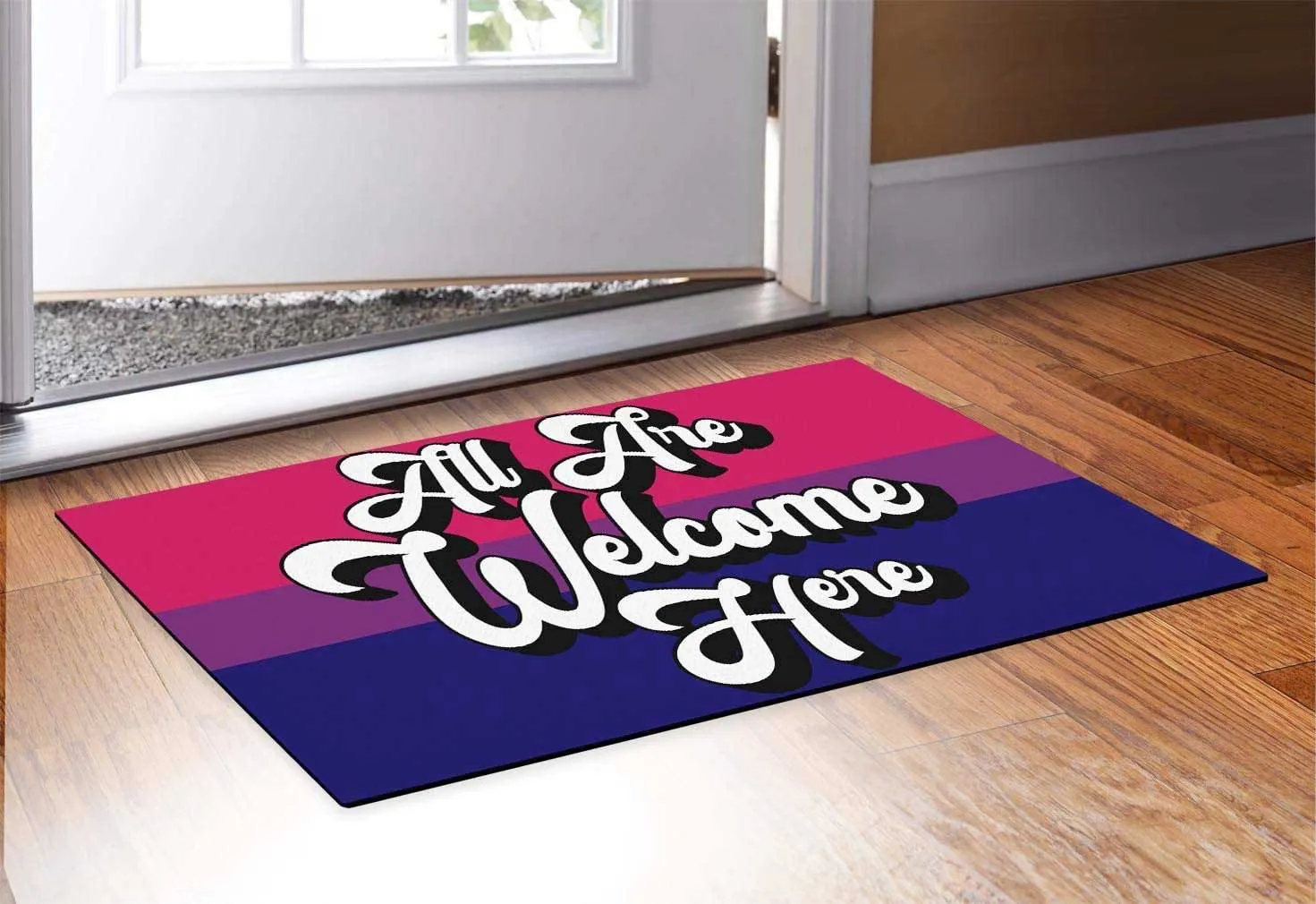 Bi Pride Bisexual Door Mat All Are Welcome Here Bi Gifts Decorative Doormat Bi Gifts