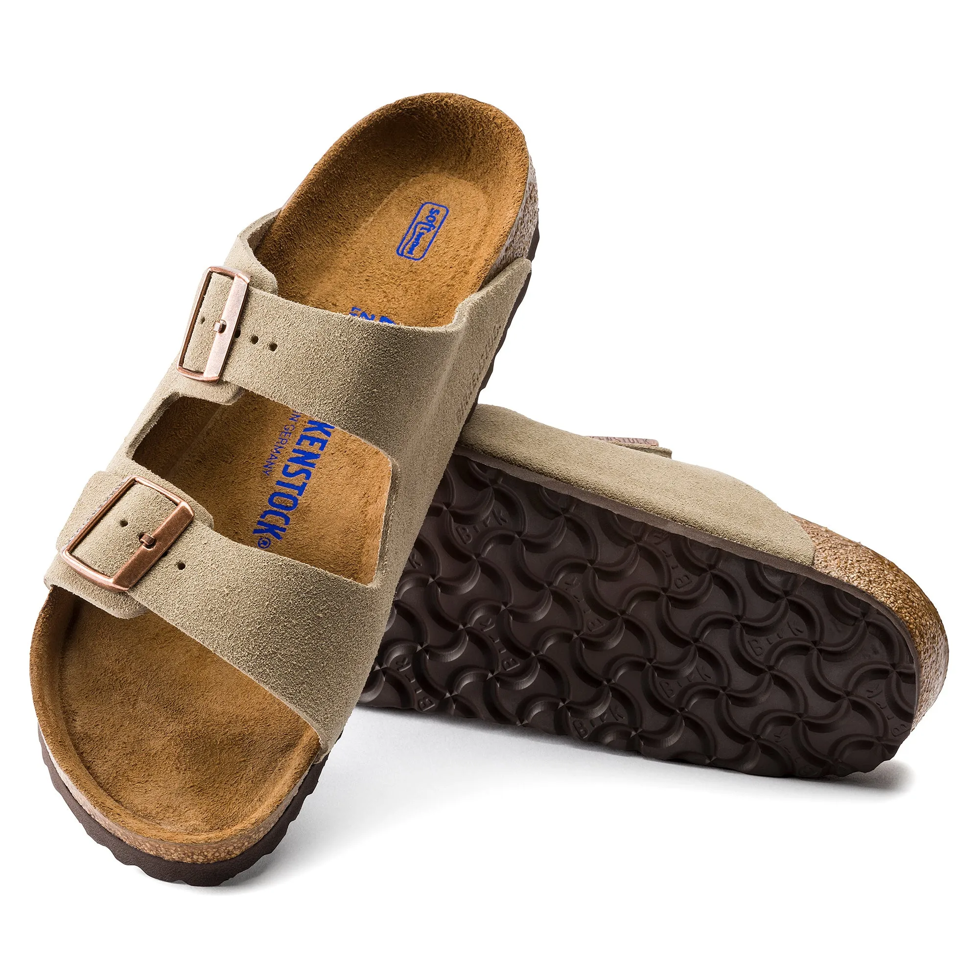 BIRKENSTOCK ARIZONA SOFT FOOTBED TAUPE SUEDE