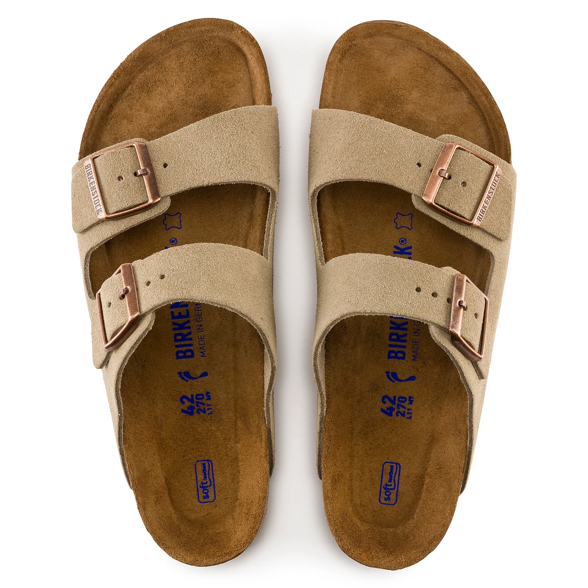 BIRKENSTOCK ARIZONA SOFT FOOTBED TAUPE SUEDE