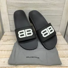 Black Sandals Designer Balenciaga, Size 7.5