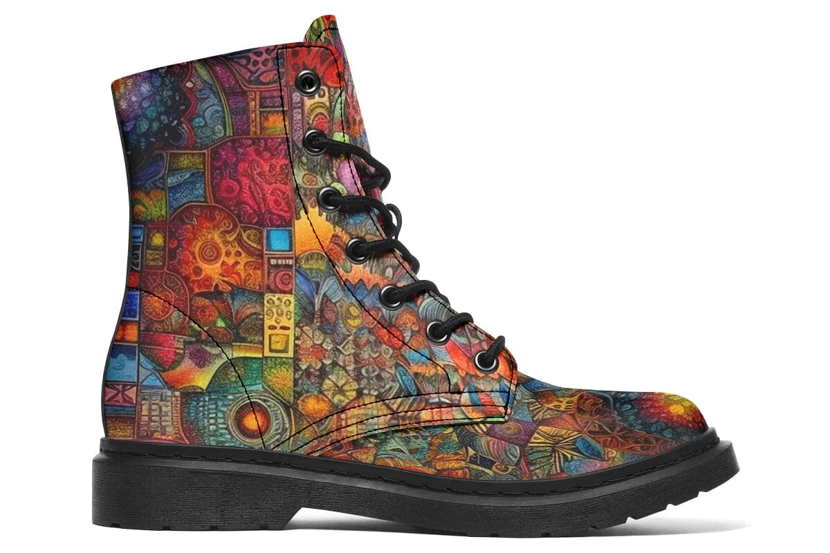 Blotter Patch Art Combat Boots