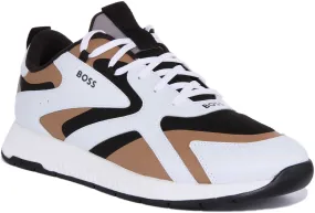 Boss Titanium Runner In White Beige For Men