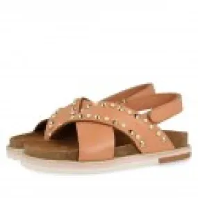 BROWN BIO SANDALS WITH CROSSED STRAPS FOR GIRLS 43709