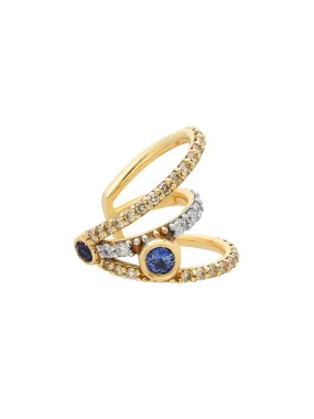 ¡Buenos Días! XL Triple Ray Diamond/Sapphire Ear Cuff