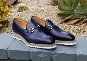 Calfskin Slip-On Horsebit Loafer Blue