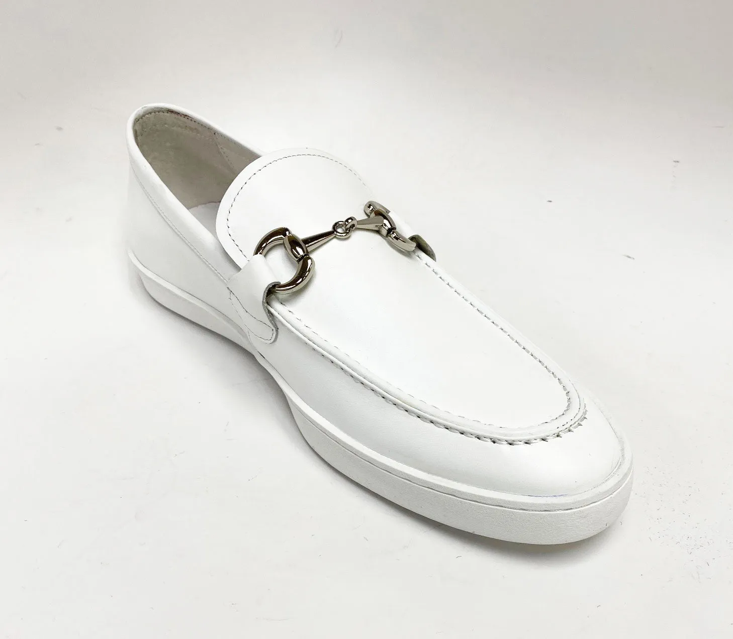 Calfskin Slip-On Horsebit Loafer White