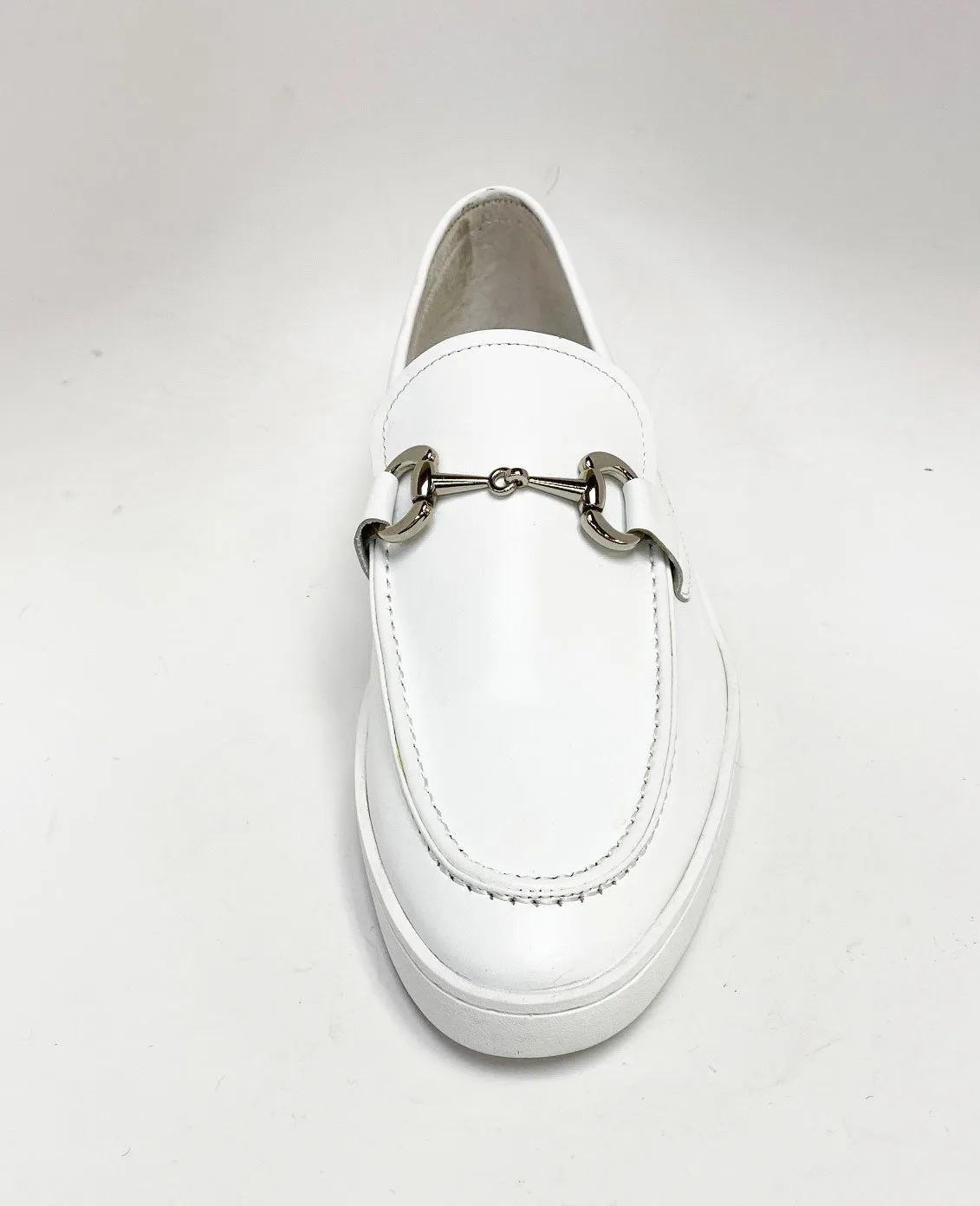 Calfskin Slip-On Horsebit Loafer White