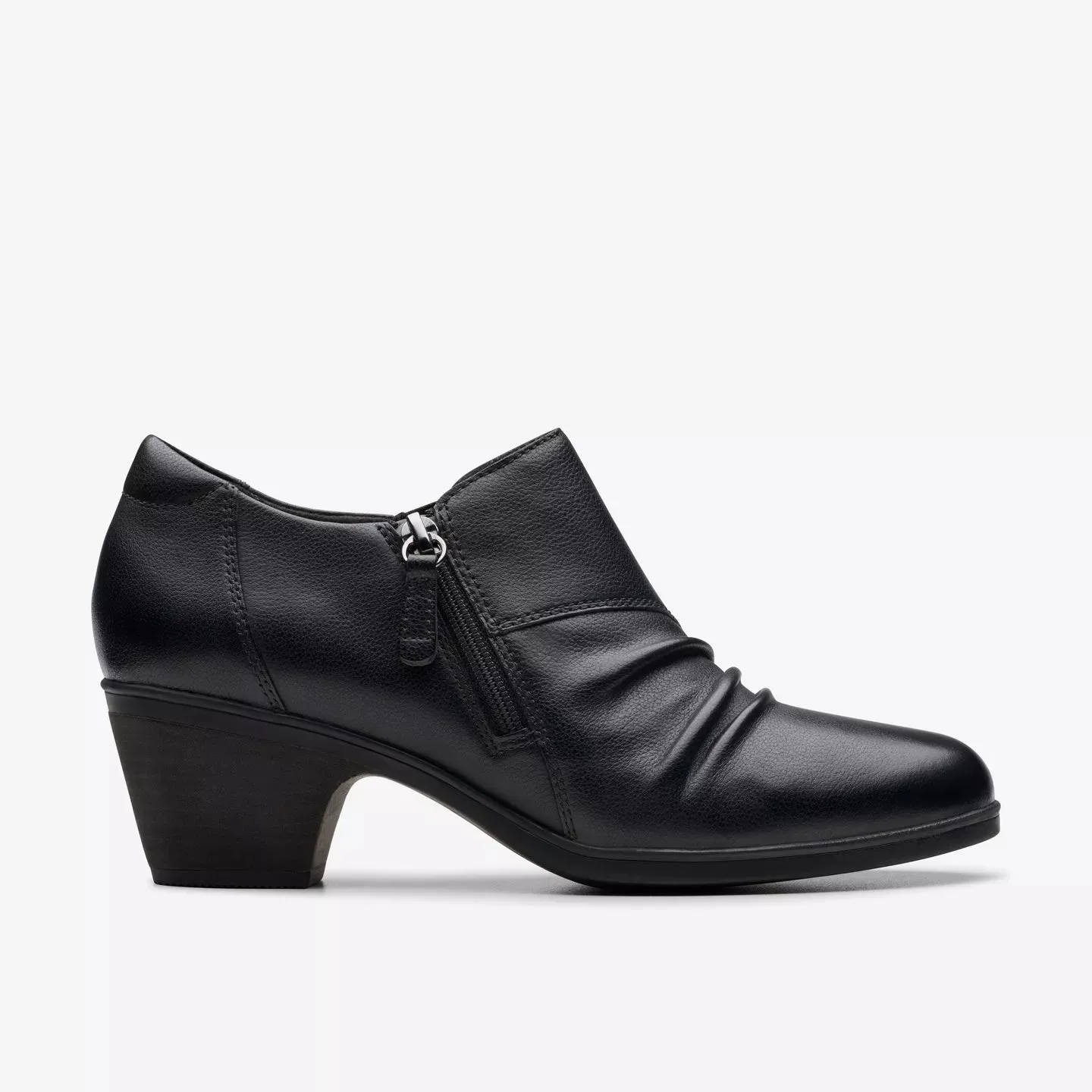 Clarks Women's Emily 2 Braley Leather Heeled Shoe in Black