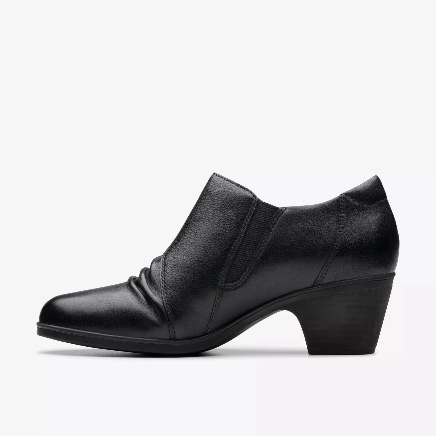 Clarks Women's Emily 2 Braley Leather Heeled Shoe in Black