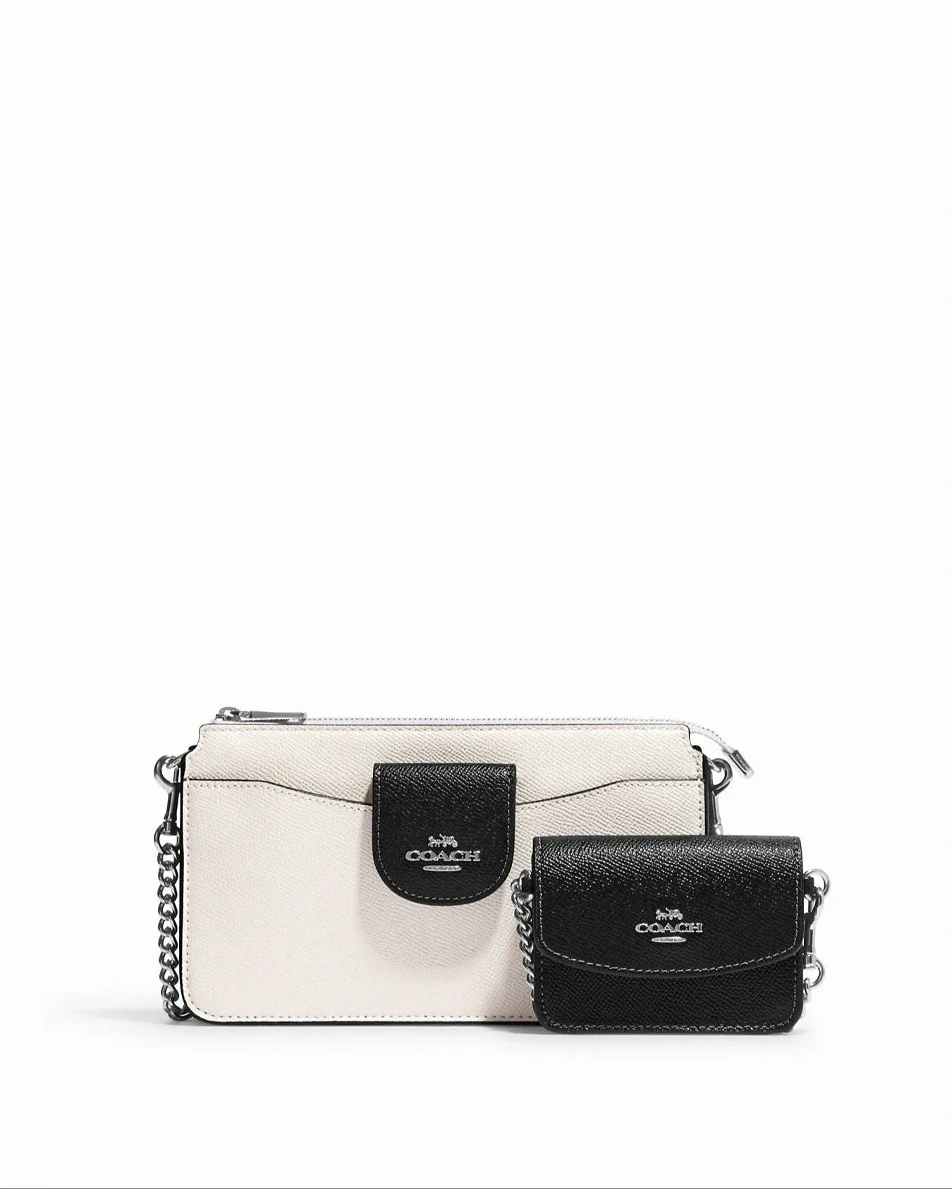 Coach Women's Chalk & Black Multi Poppy Crossbody