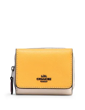 Coach Women's Midnight & Honey Multi Small Trifold Wallet In Colorblock