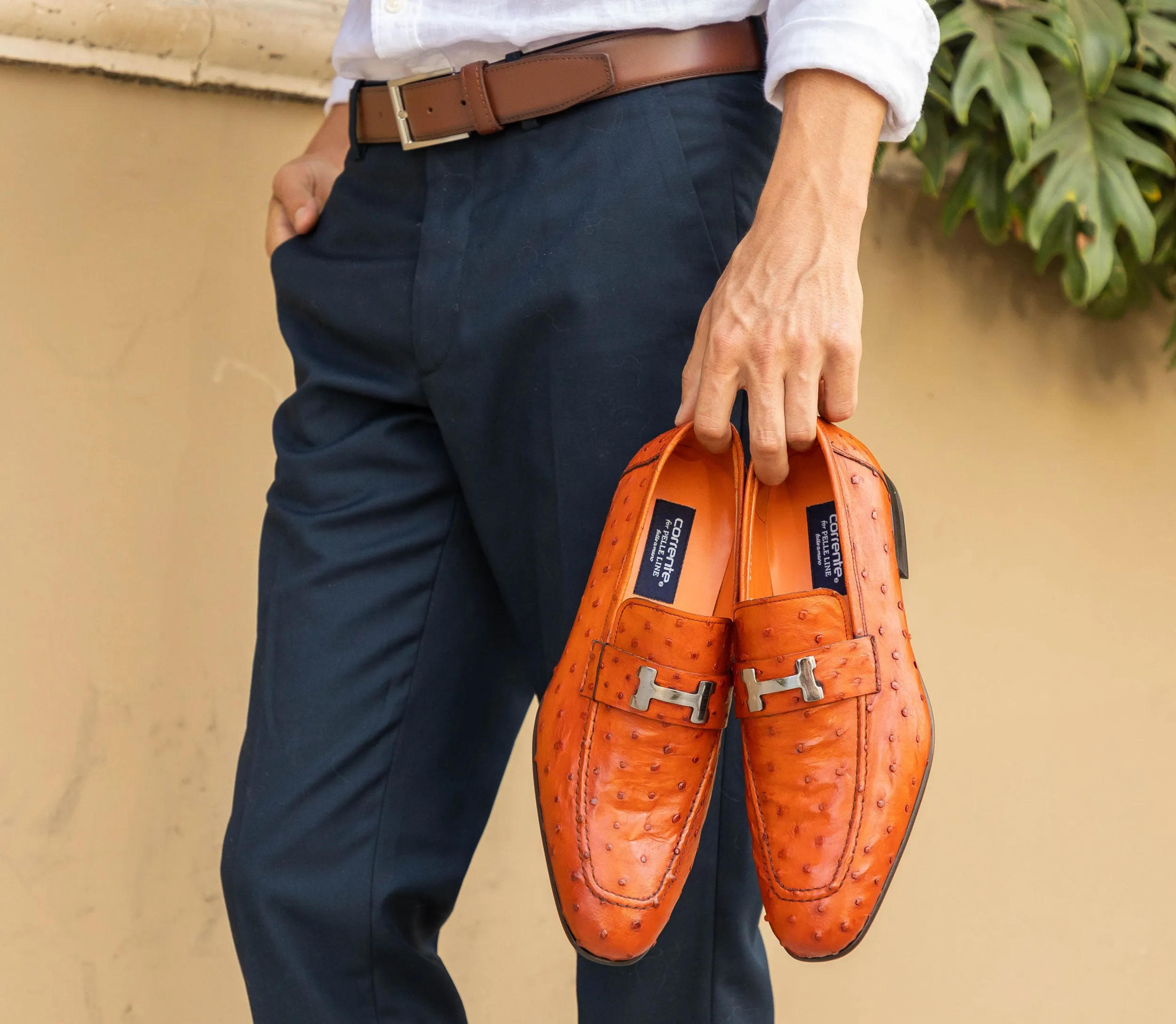 Corrente Ostrich Loafer Brandy