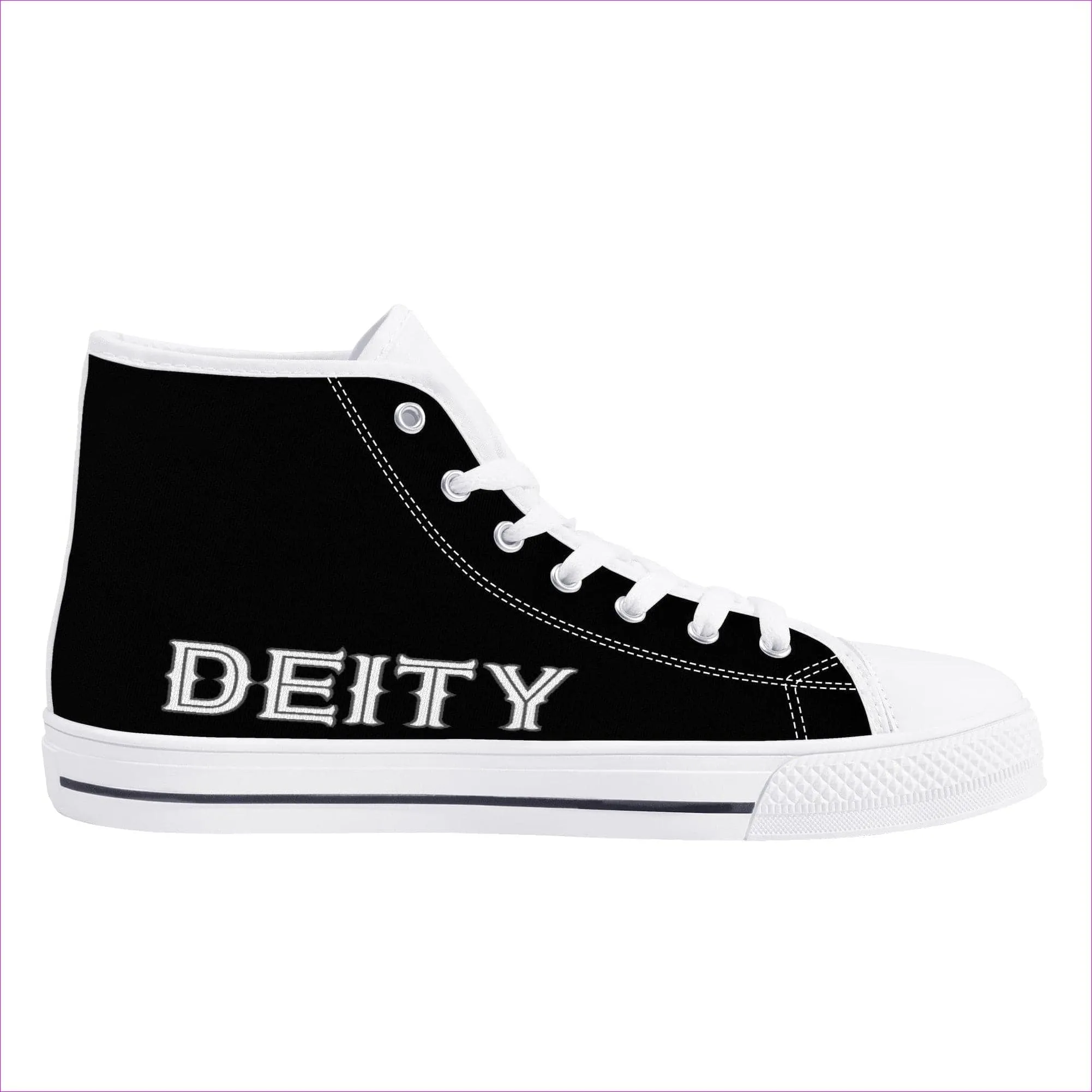 Deity Black High-Top Canvas Shoes