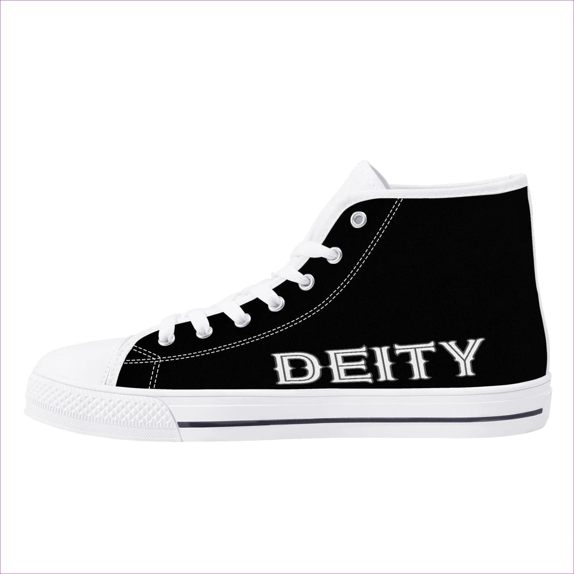 Deity Black High-Top Canvas Shoes