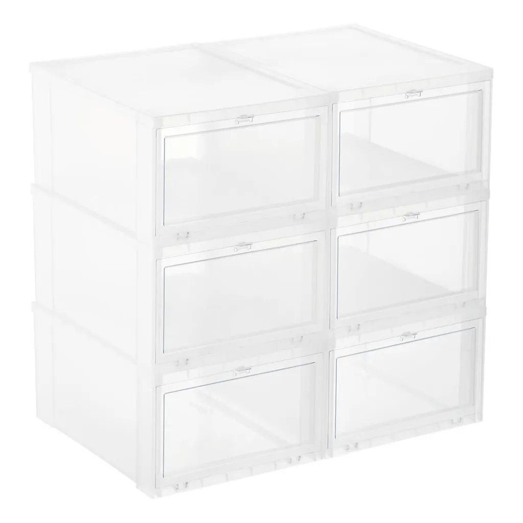 Drop Front Sneaker Display Cases | Clear - Pack of 6 Cases