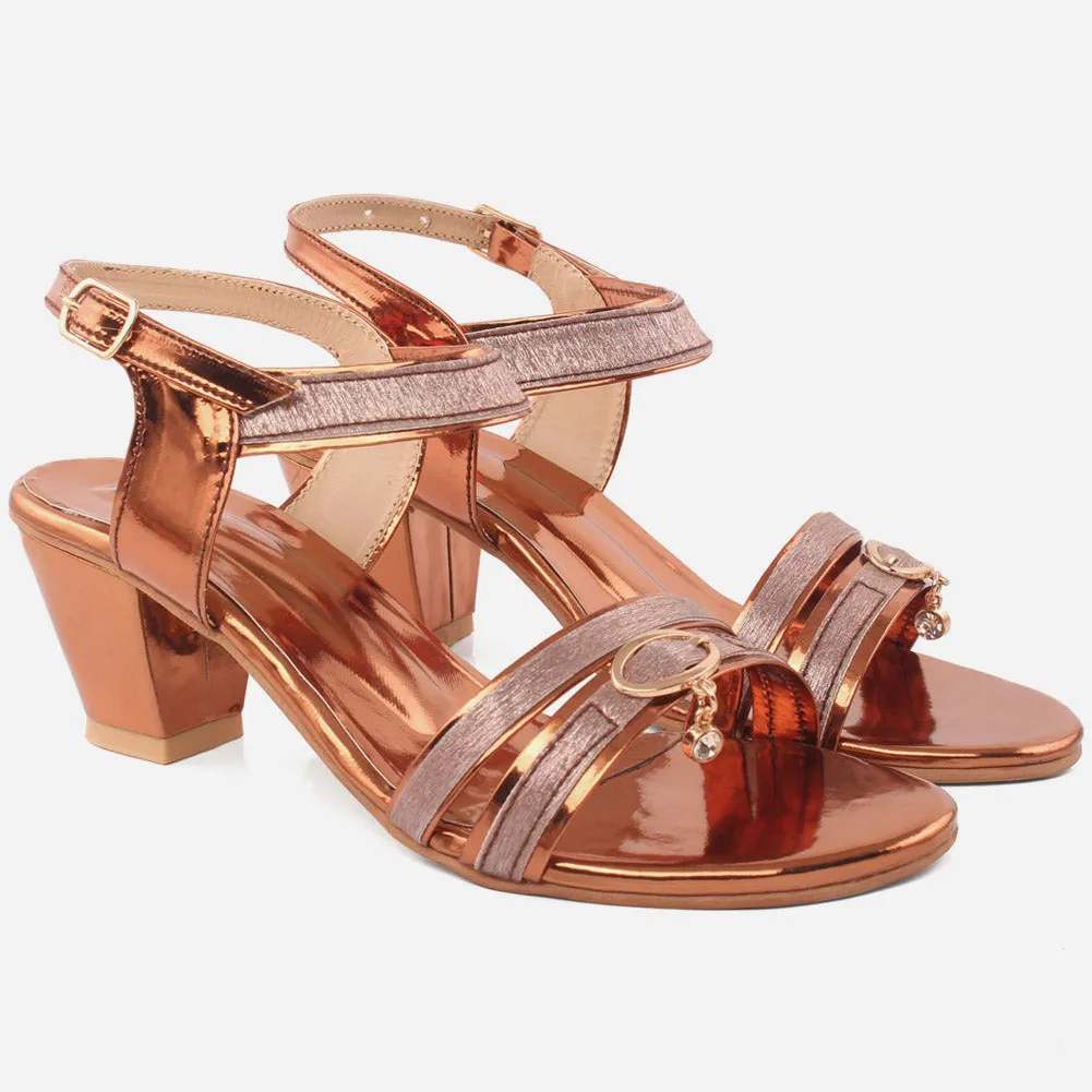 Girls "Lauren" Bright Block Heel Sandals