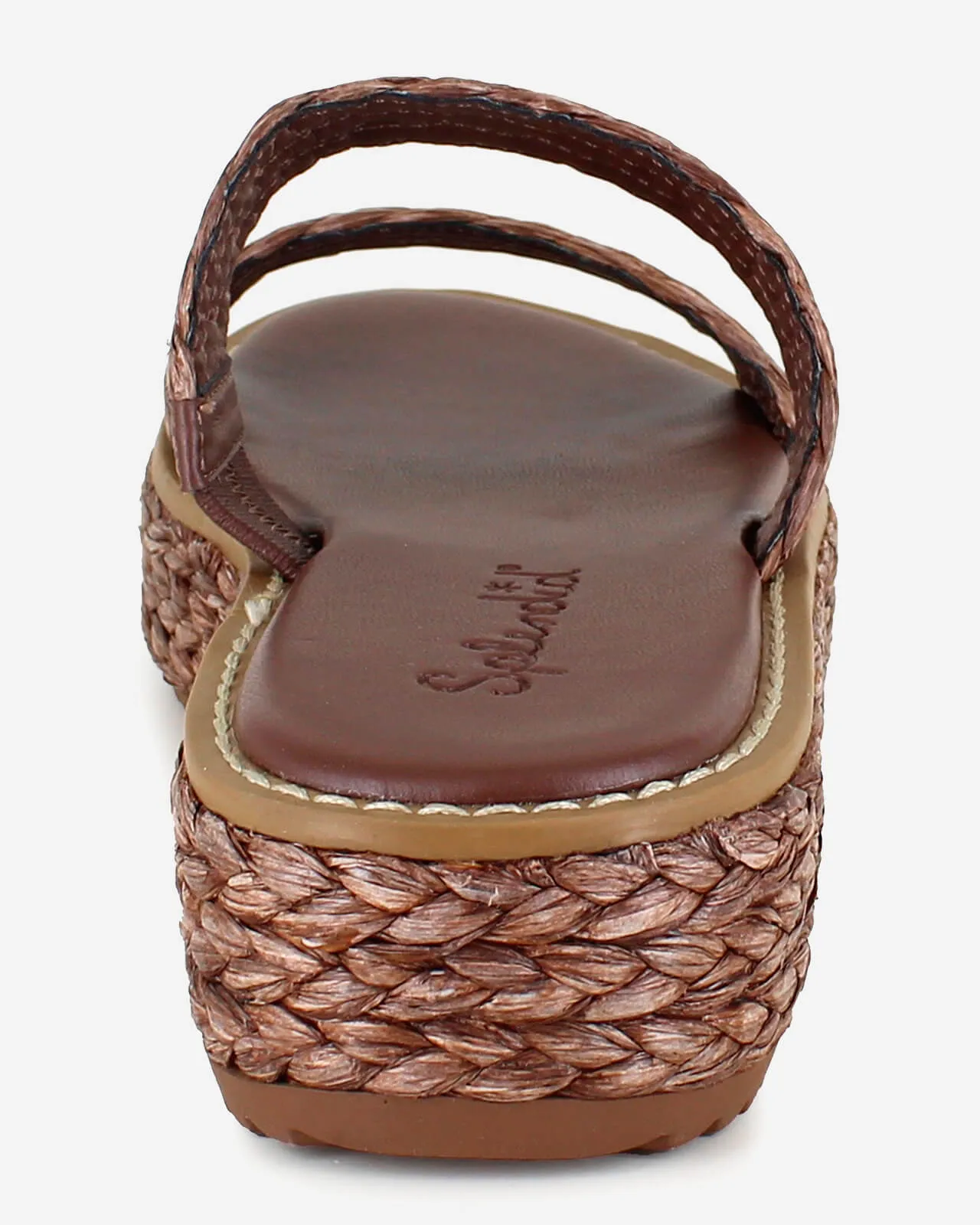 Goldi Raffia Wedge in Espresso