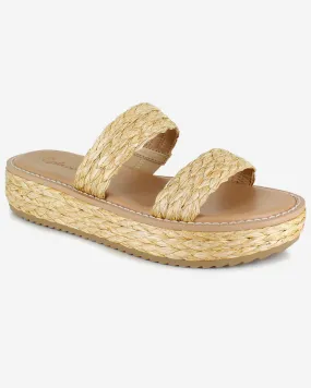 Goldi Raffia Wedge in Natural