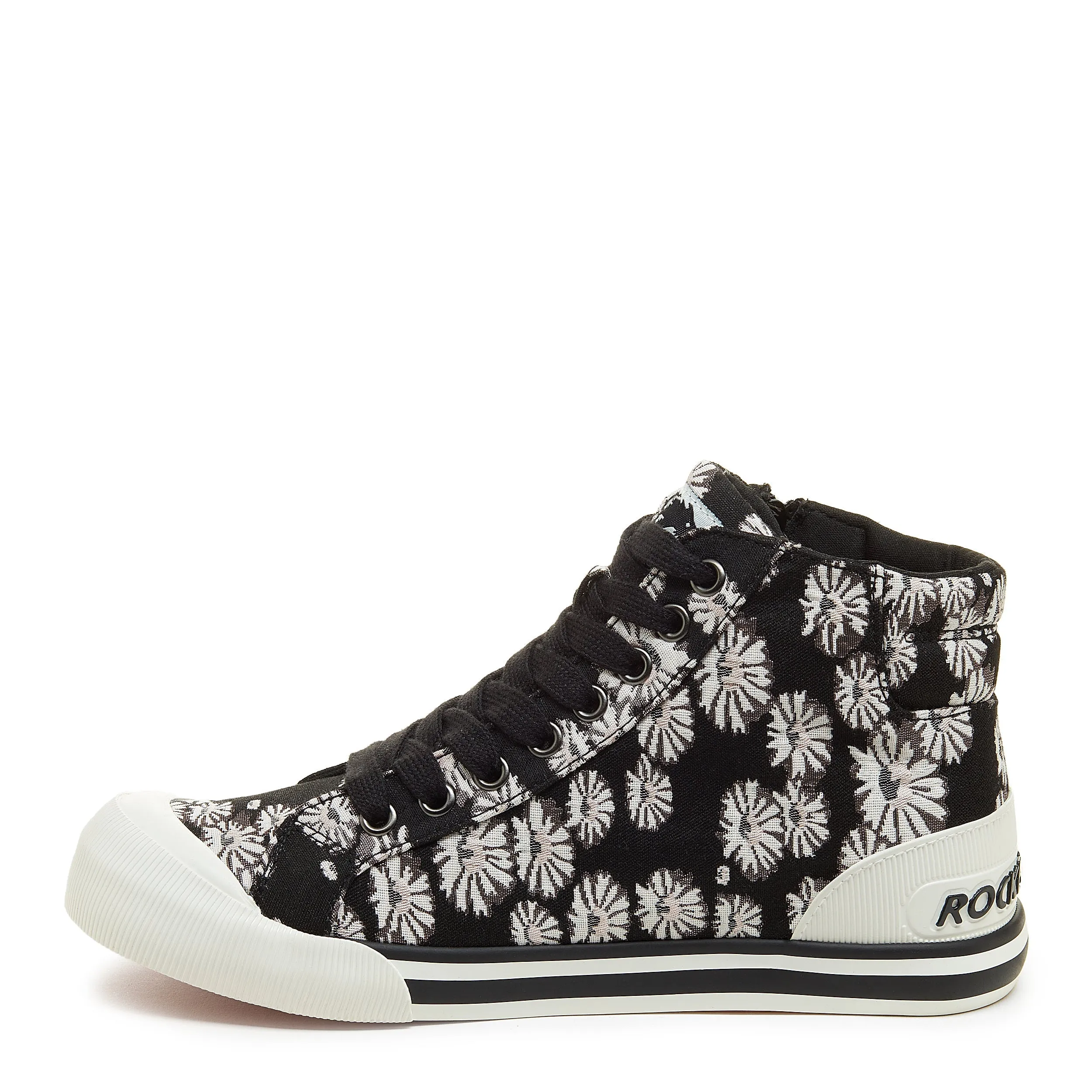 Jazzin Black Floral High Top Trainers