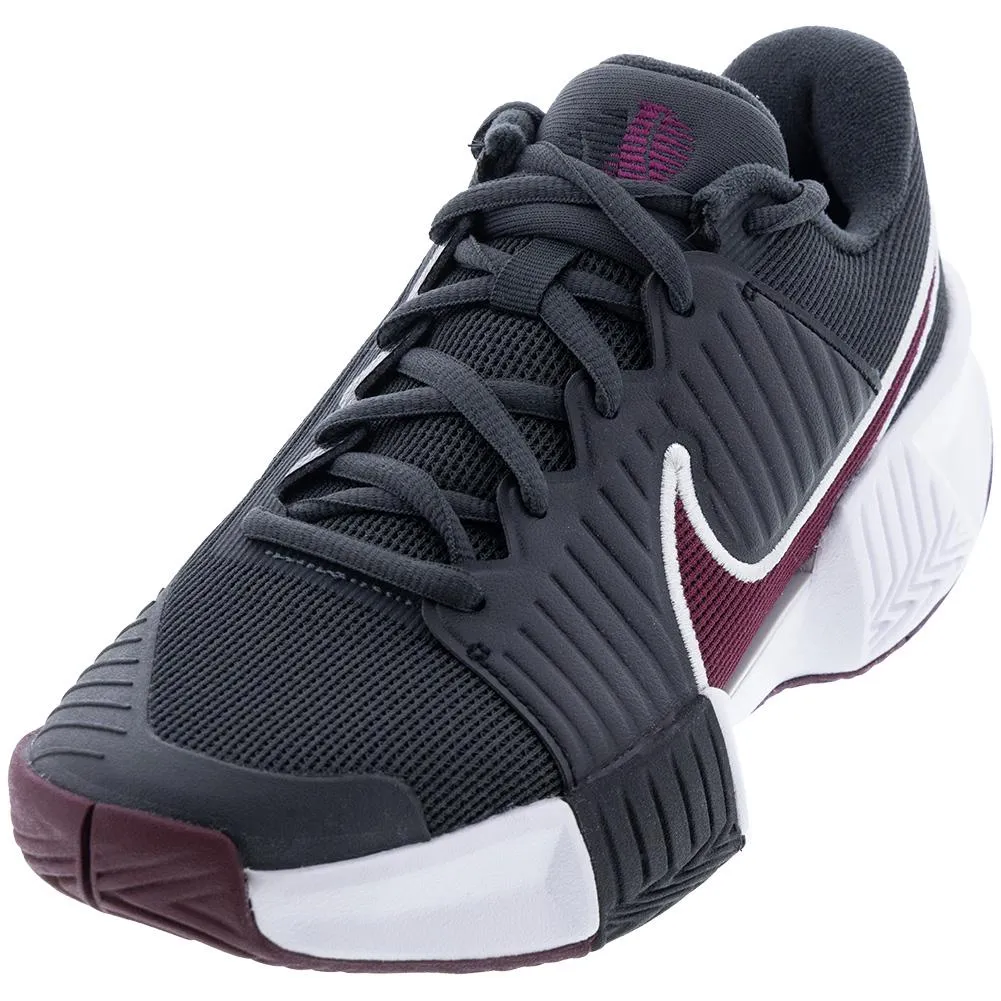 Juniors GP Challenge Pro Tennis Shoes Dark Smoke Grey and Sangria