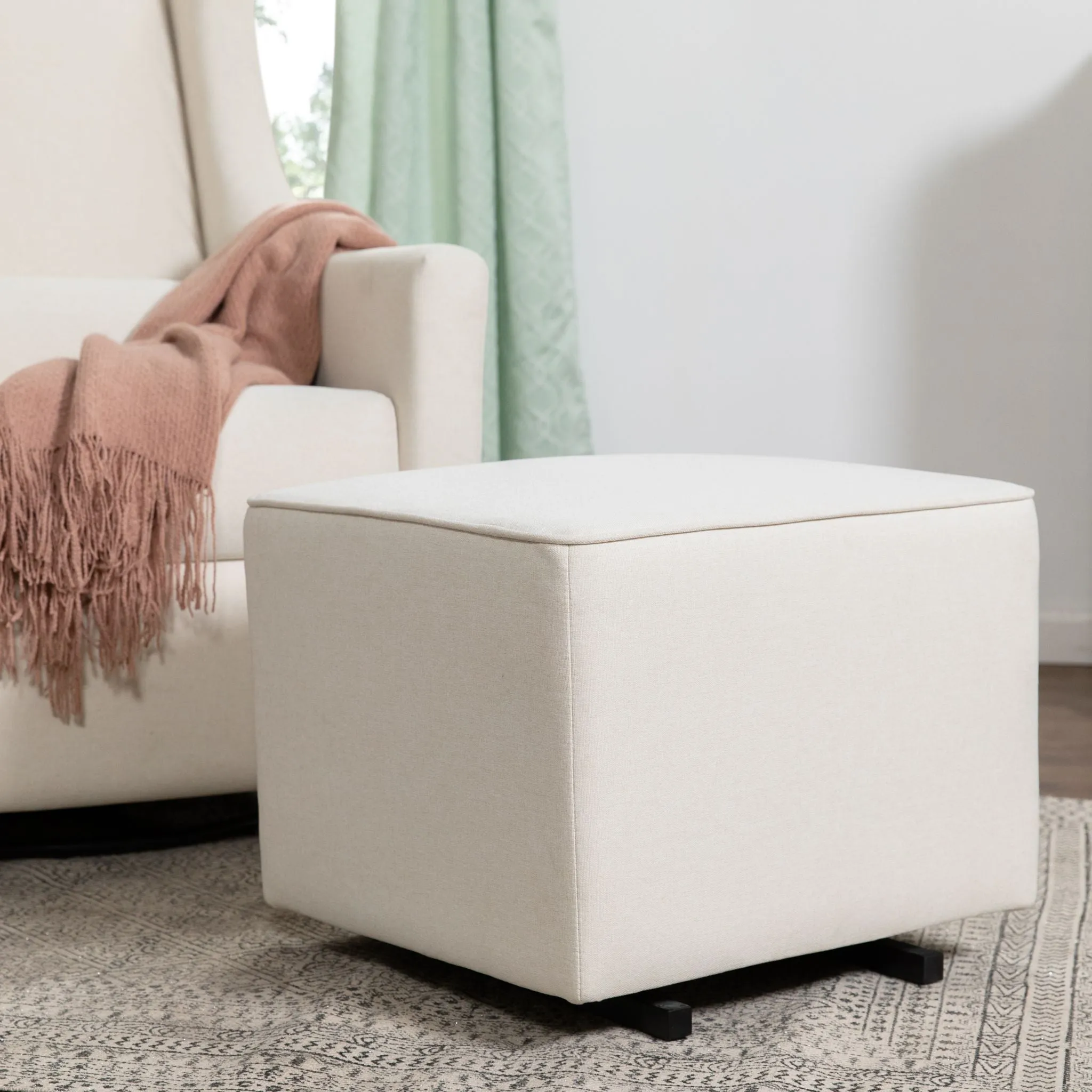 Kiwi Gliding Ottoman - Cream Eco-Weave