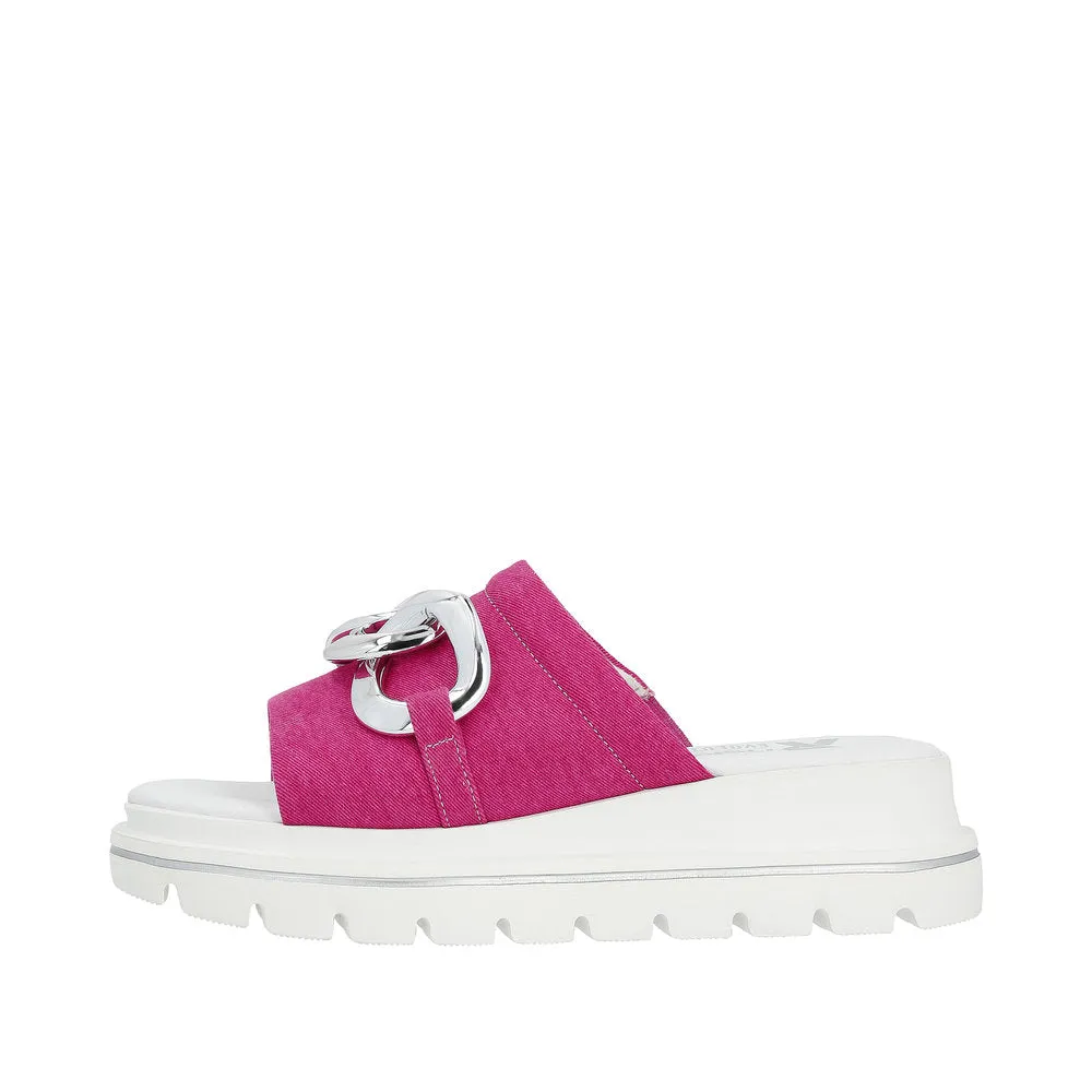 Ladies Evolution By Rieker Mule Pink Chunky Platform W1652-31 sale