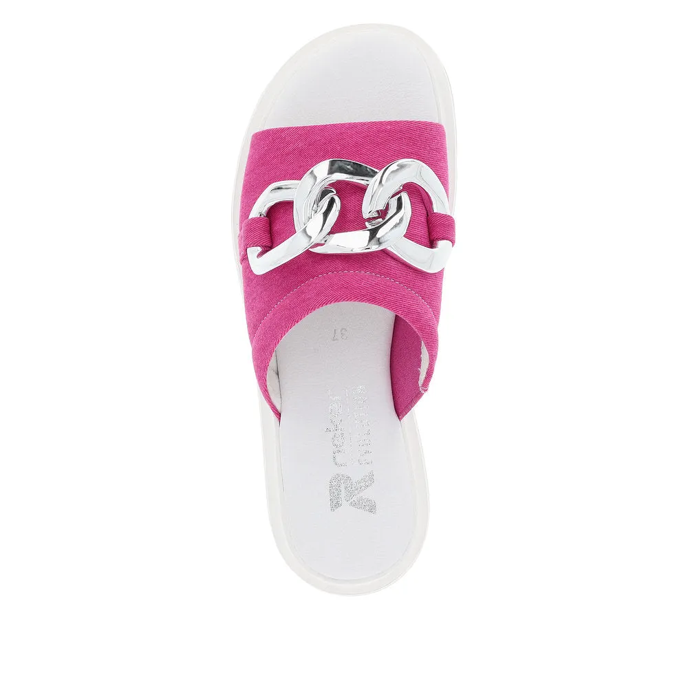 Ladies Evolution By Rieker Mule Pink Chunky Platform W1652-31 sale