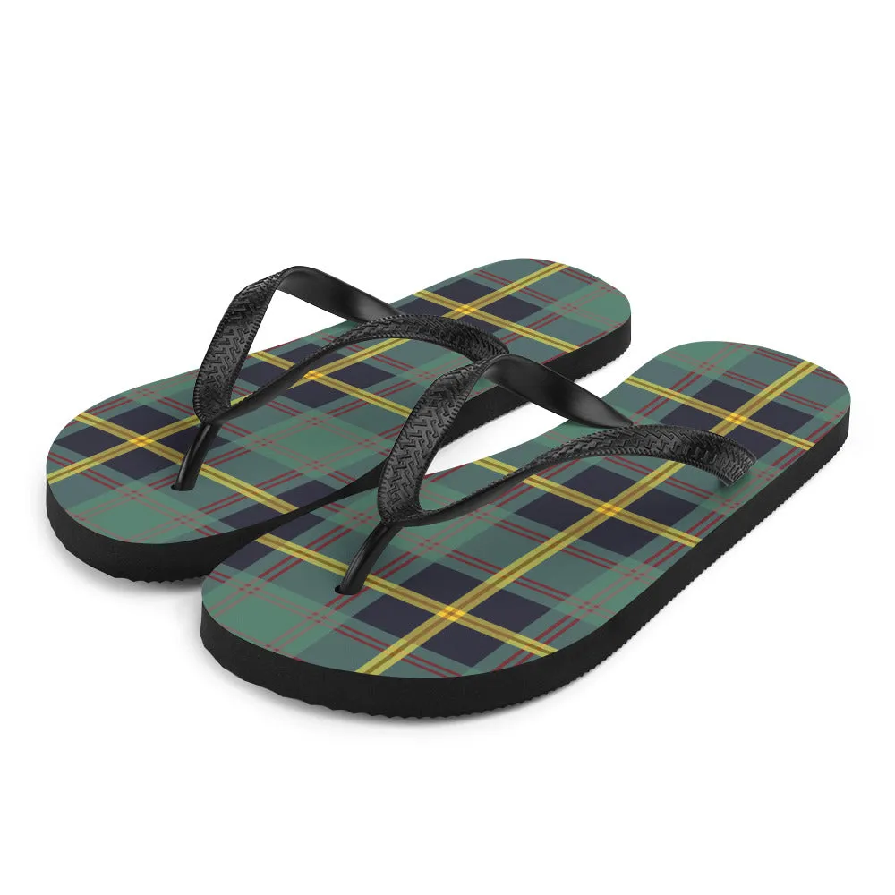 Marine Tartan Flip-Flops