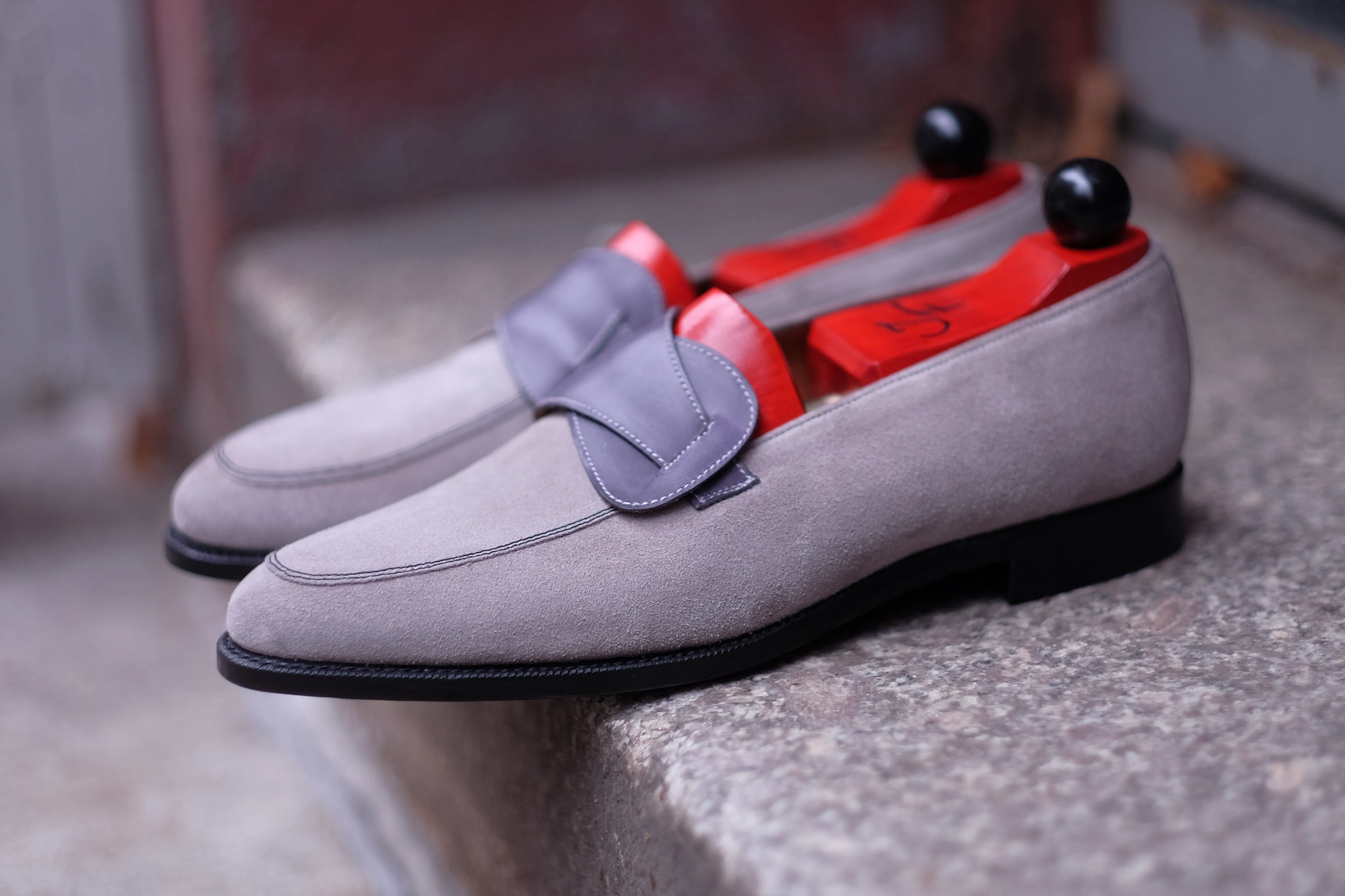 Meridian - MTO - Light Grey Suede / Shaded Grey Calf - TMG Last - Single Leather Sole