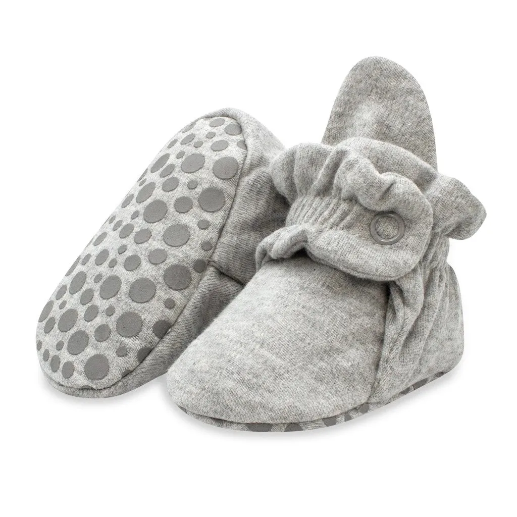 Organic Cotton Baby Booties - Heather Gray