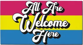 Pan Pride Pangender Indoor Doormat All Are Welcome Here Pangender Gifts Decorative Door Mat Pansexual