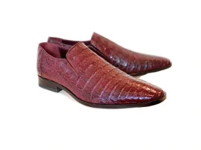 Pelle Exotics Crocodile Slip-On Loafer Burgundy