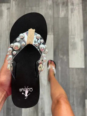 Pendent Clear Beaded Sandal