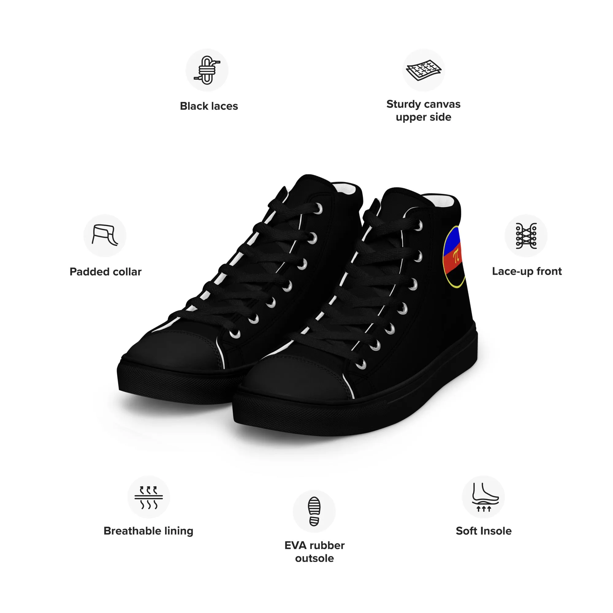 Polyamorous Polyamory Pride Men’s High Top Canvas Athletic Shoes