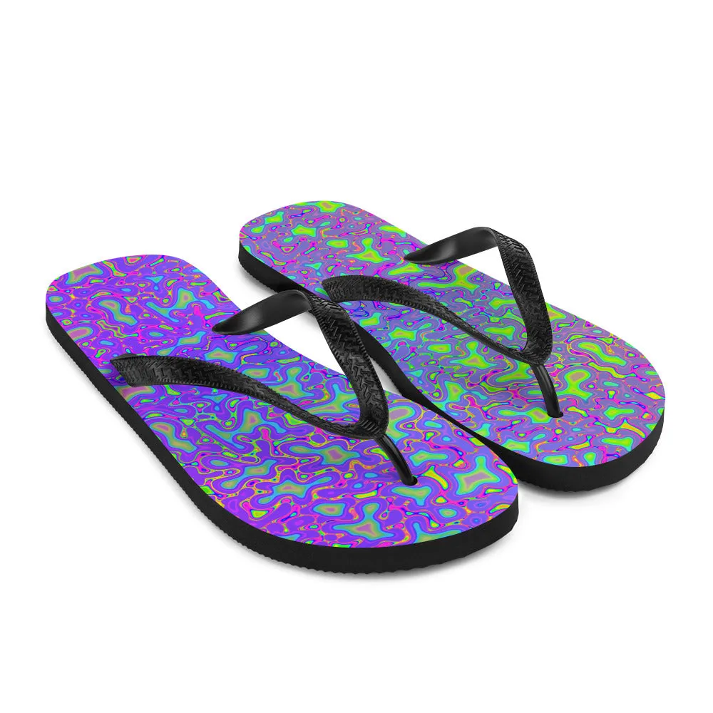 Psychedelic Mess Flip-Flops