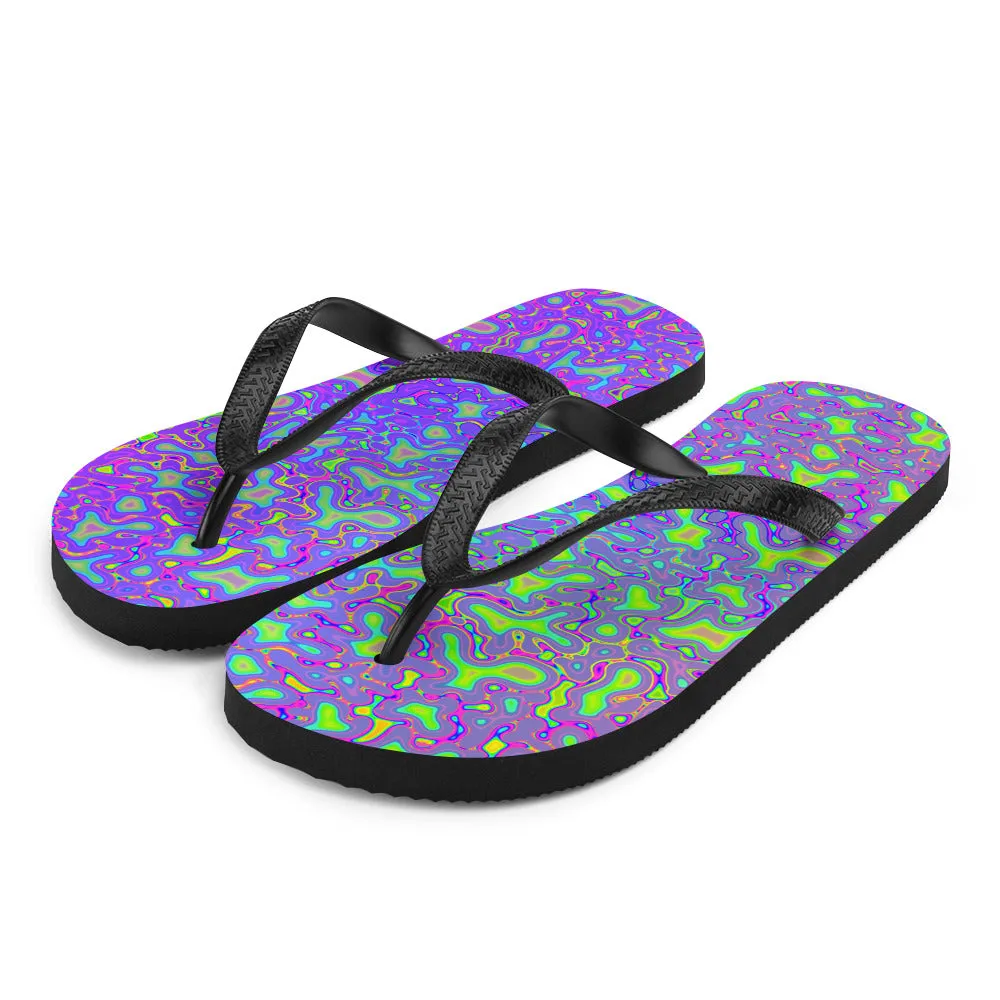 Psychedelic Mess Flip-Flops