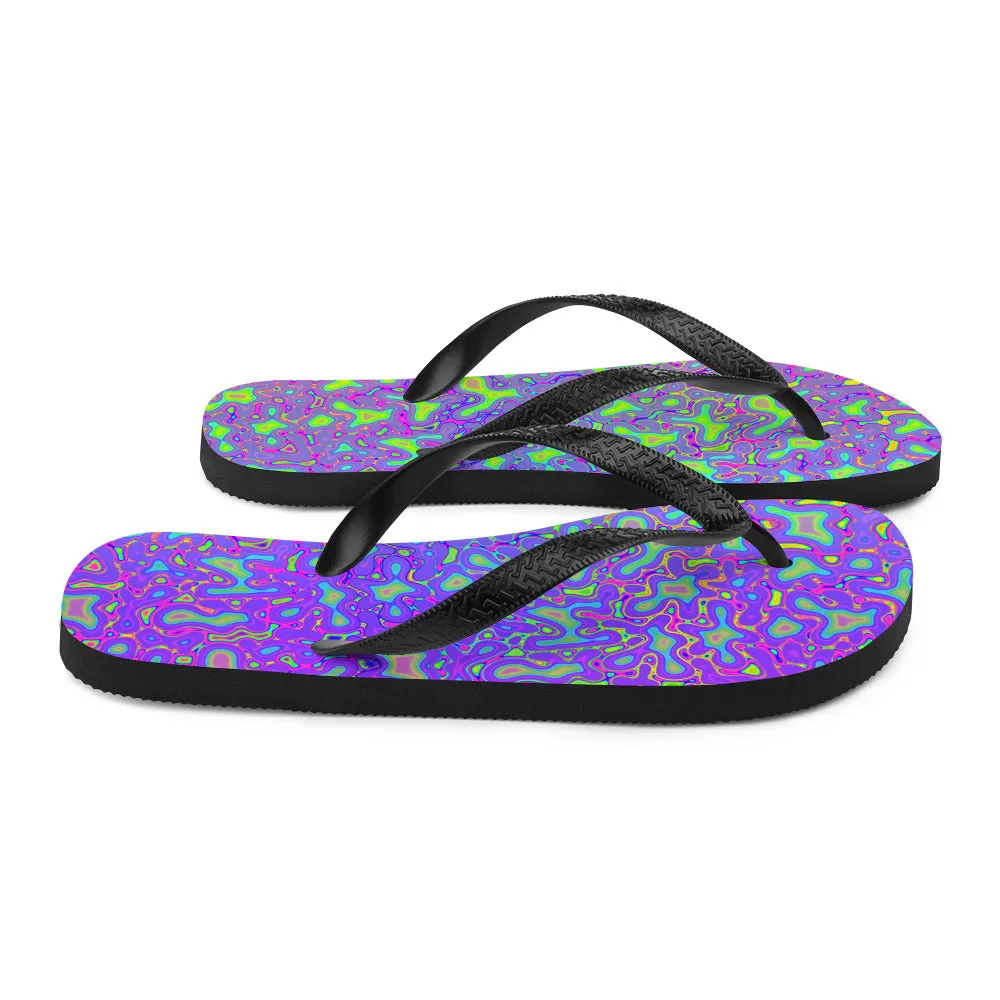 Psychedelic Mess Flip-Flops