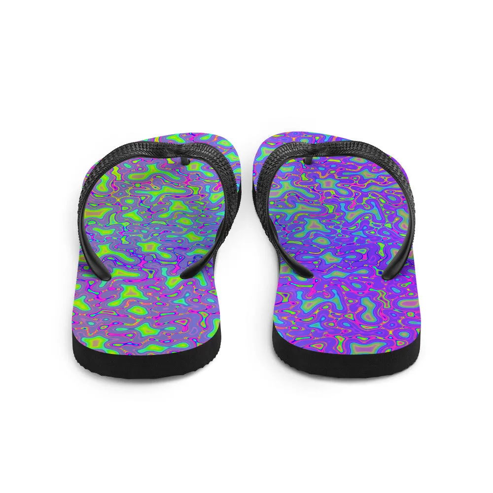 Psychedelic Mess Flip-Flops