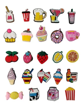 Shoe charms, Snack Attack Set - 24 Piece, fashion accessories