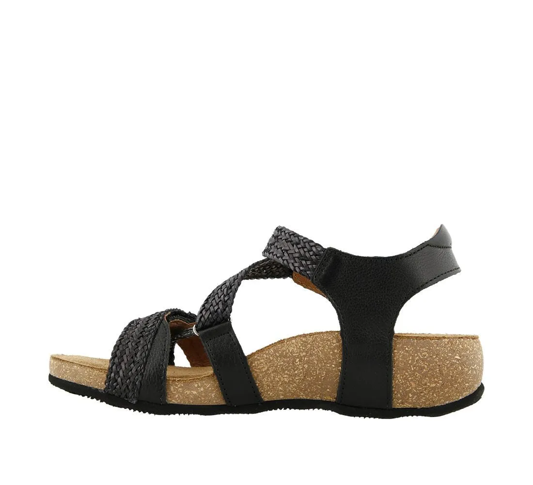 Taos Trulie Leather Sandal ~ Black ~ Honey ~ Stone